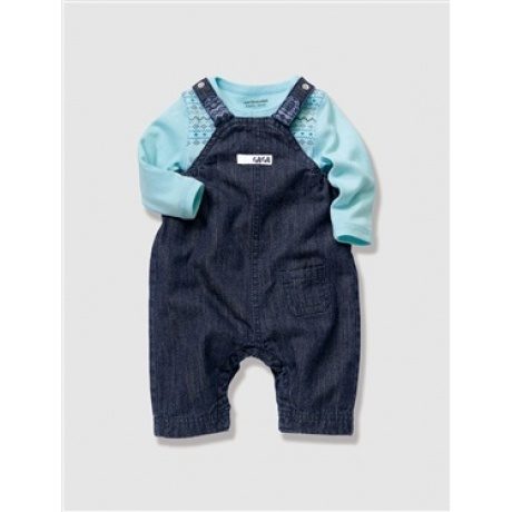 Set aus Baby Body und Latzjeans