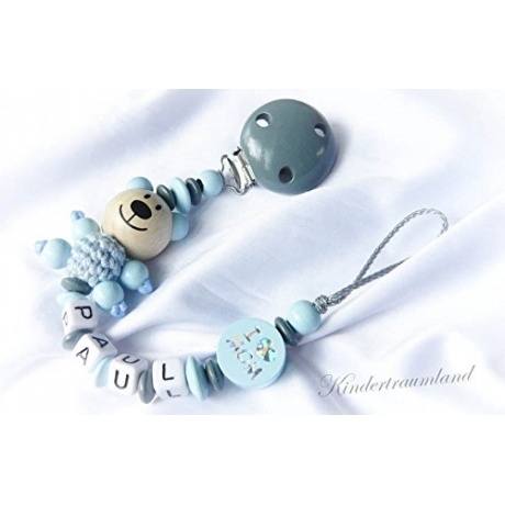 Schnullerkette Teddy mit Namen