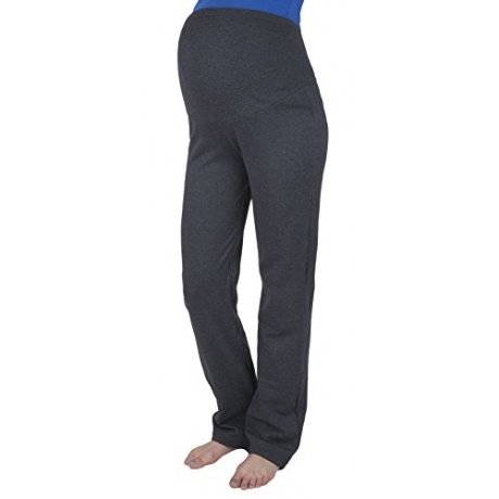 Schwangerschaftshose / Yogahose mit extra Bauch-Panel / Umstandsmode (XXL, Schwarz)