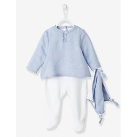 Babyset Samt-Strampler und Schmusetuch