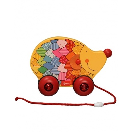 Nachzieh-Igel mit Glocken in orange