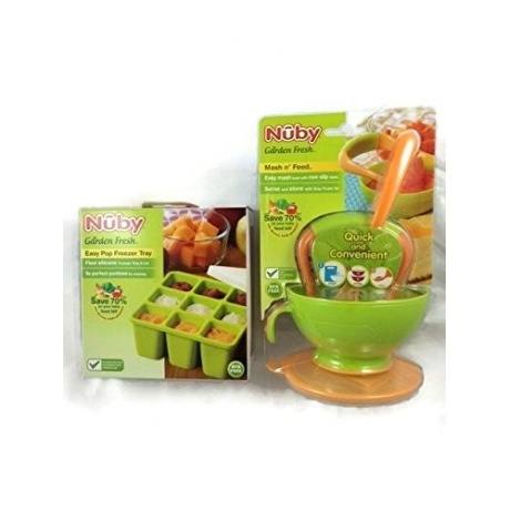 Nuby Mash & Feed Gefrierschrank Bonus Bundle Set - Mash, Servieren & Store + Silikon Gefrierschrank
