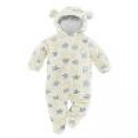 Plüschoverall für Babys, natur-grau