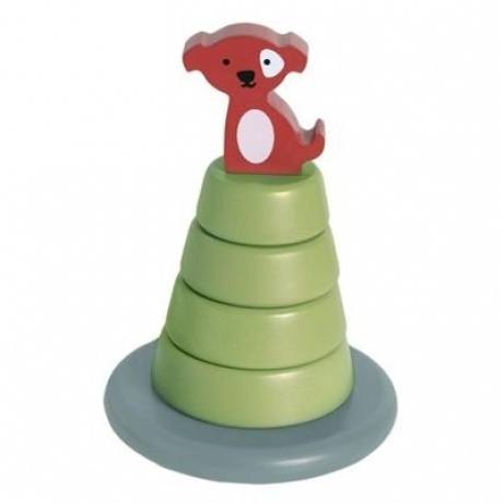 Stapelringturm mit Hund 