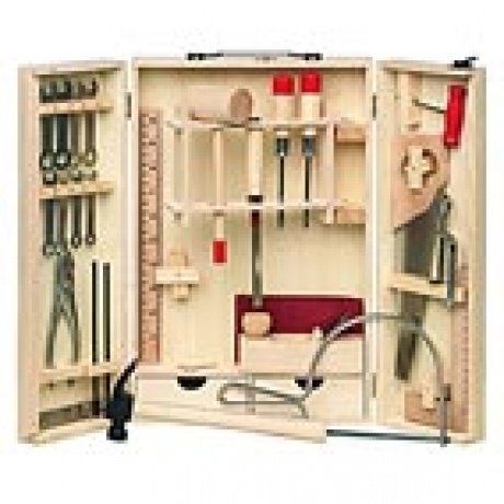 20-teiliger Holz-Werkzeugkoffer