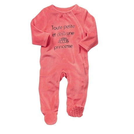 Bestickter Samtstrampler für Mädchen