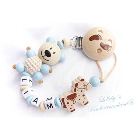 Schnullerkette Teddy mit Namen