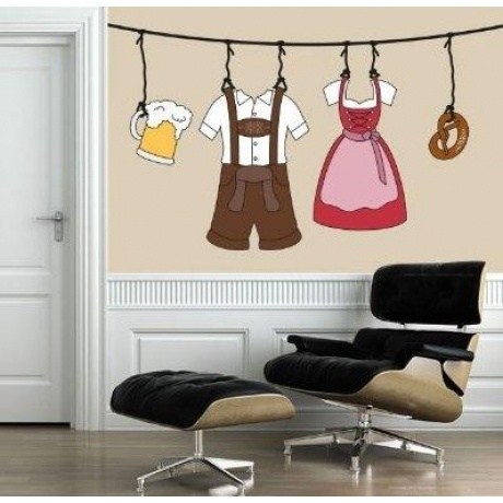 Wandsticker "Wiesn Wäscheleine"