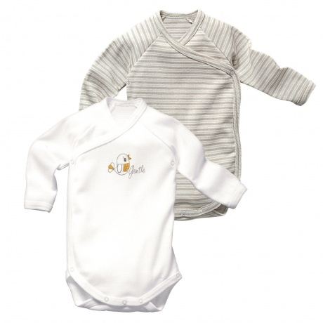 Langarm-Wickelbody im Doppelpack