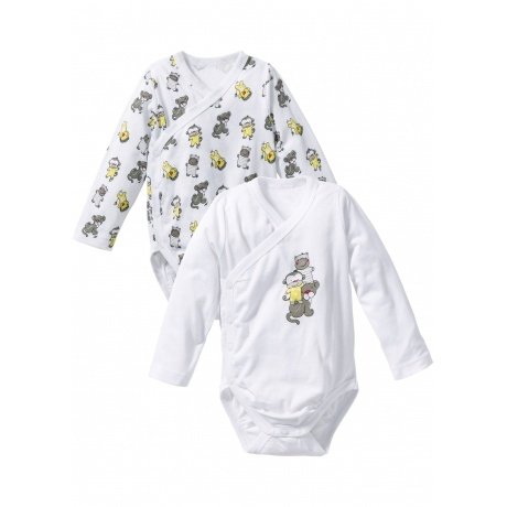 Baby Langarm-Wickelbody (2er-Pack)