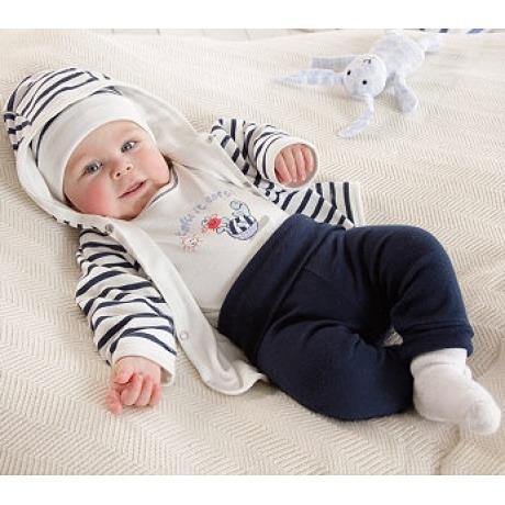 Starterparket (Set, 10-tlg.) für Babys, weiß/ blau