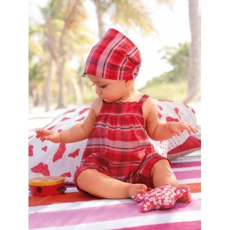 Baby Set aus Kurzoverall und Kopftuch