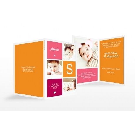 Geburtskarte "Vierecke"