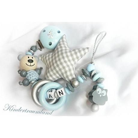 Schnullerkette Teddy mit Namen