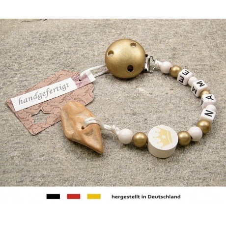 Veilchenwurzel an Schnullerkette