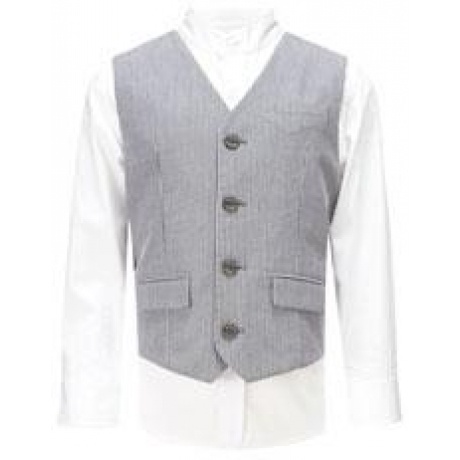 Set aus Hemd und Weste mit Drillichstreifen
