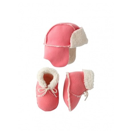 Set aus Mütze und Fellschühchen