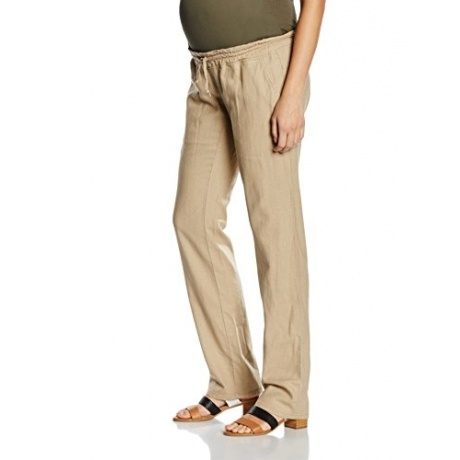 Damen Weites Bein Umstandshose MLWINNIE LINEN PANT, Gr. 42 (Herstellergröße: XL), Beige (Nomad)