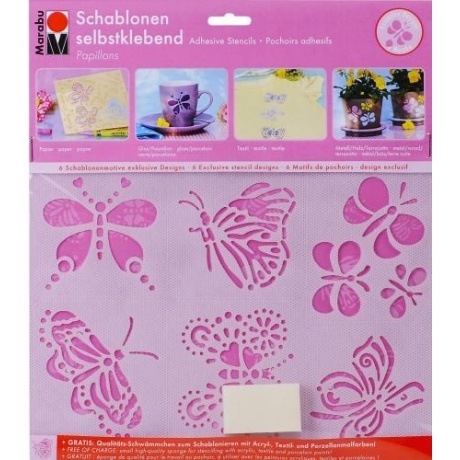 Schablone selbstklebend Papillons A5
