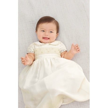 Taufkleid Seide, Creme