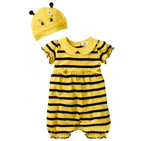 Baby Kurzarm-Overall + Mütze