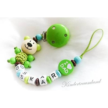 Schnullerkette Teddy mit Namen