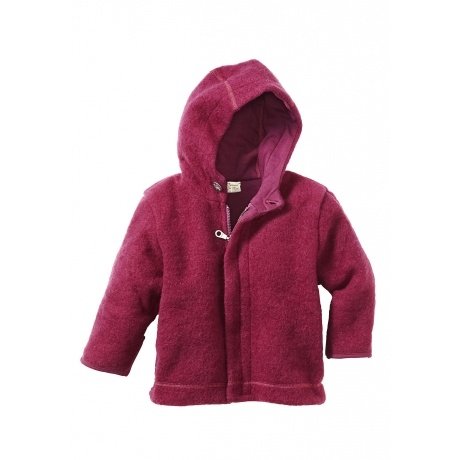 Wollfleece-Jacke mit Kapuze