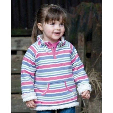 Wende-Fleecepullover Streifen, kbA