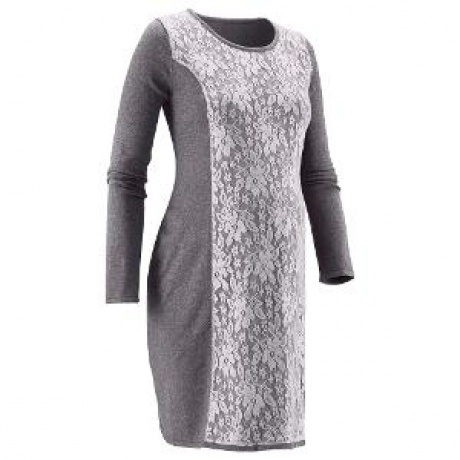 Festliches Umstandsmoden Strickkleid mit Spitze