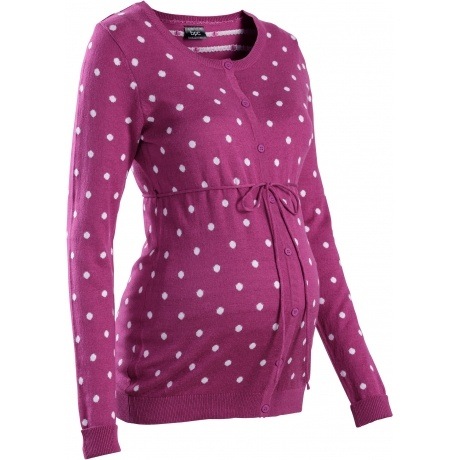 Umstandsstrickjacke mit Pünktchen langarm  in blau für Damen von bonprix