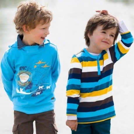 Kinder-Langarmshirt mit Knopfleiste