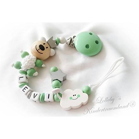 Schnullerkette Teddy mit Namen