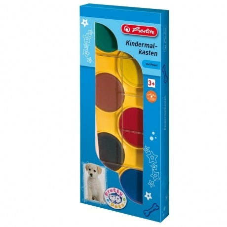 Kindermalkasten mit Pinsel mit extra-große Farbtabletten