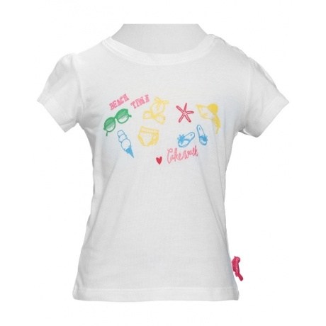 Kurzarmshirt mit Print Strand Zeit