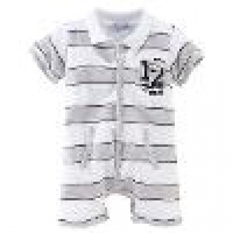 Kurzoverall für Baby Jungen, weiß-grau