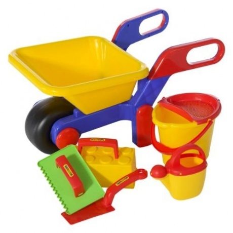 Schubkarre mit  7-tlg. Baustelleneimergarnitur