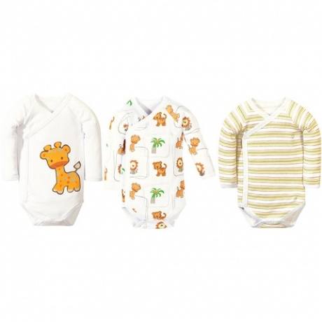 Langarm-Wickelbody, 3er-Pack