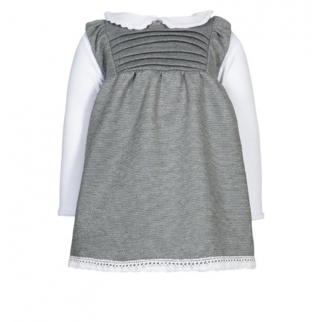 Jacky Baby SET Blusenkleid grau/weiß