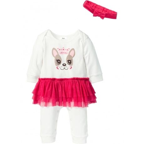 Baby Overall mit Tutu + Haarband (2-tlg.)