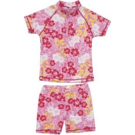 Mädchen Schwimmbekleidung 2 tlg. Badeset Hawaii bestehend aus Badeshirt und Badehose