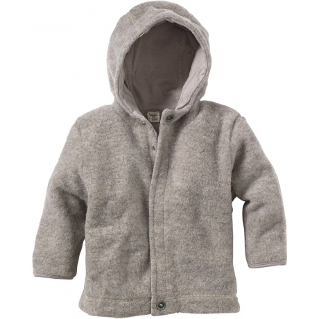 Wollfleece-Jacke mit Kapuze