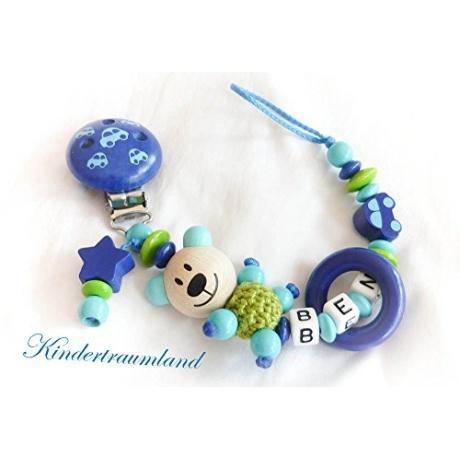 Schnullerkette Teddy mit Namen