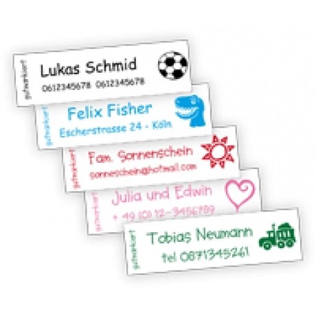 Aufbügelbare Etiketten - 2 Zeilen