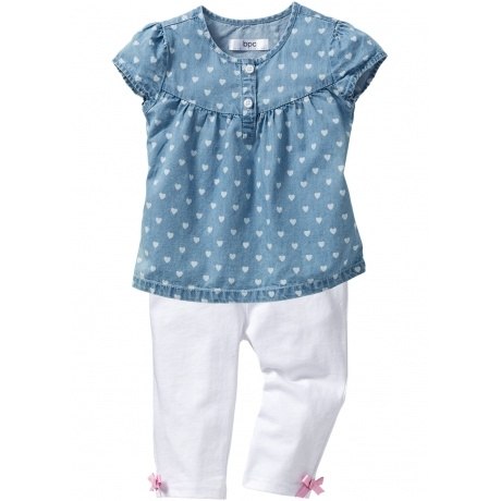 Jeansbluse + 3/4 Leggings (2-tlg.)