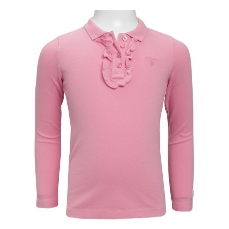 Langarm-Poloshirt mit Rüschenkragen