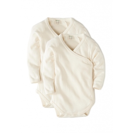 Langarm-Wickelbody aus Bio-Baumwolle