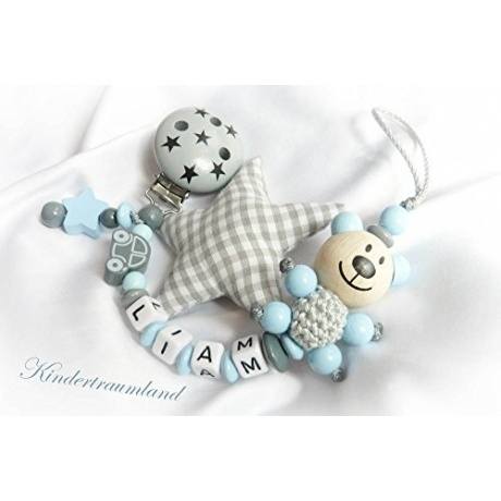 Schnullerkette Teddy mit Namen