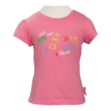 Kurzarmshirt mit Print Strand Zeit