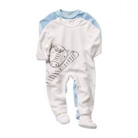 2er-Pack Baby-Strampler, abnehmbarer Fuß