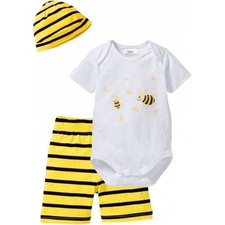 Baby Body + Shorts + Mützchen (3-tlg. Set)